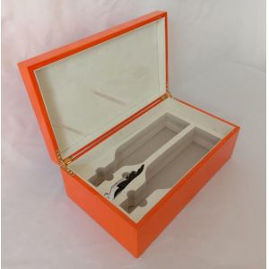 Orange Whiskey Wooden Wine Box Sustainable Materials For Packaging