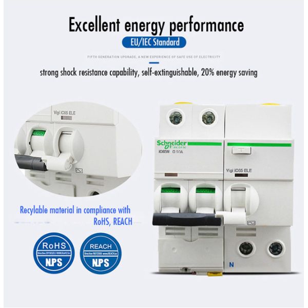 Acti9 MCB Schneider Electric Miniature Circuit Breaker 6~63A, 1P,2P,3P,4P,DPN for electrical distribution