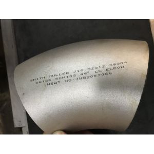 Long Radius JIS B2312 SS304 Butt Welding Elbow