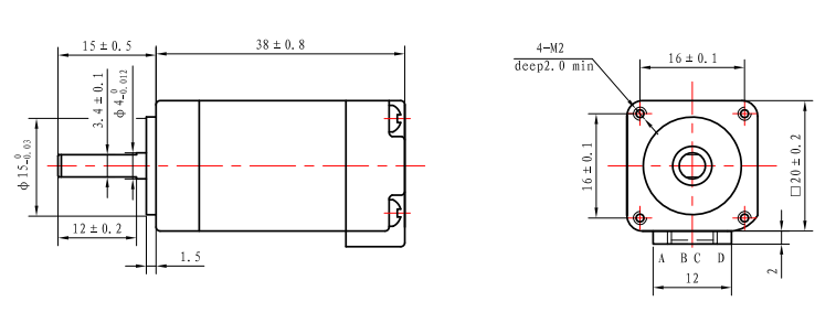 7.5V Cut Shaft 15mm Nema 8 Stepper Motor 40mN.M For Office Automation