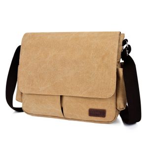 China 16.5 / 17 Inch Flap Men Sling Crossbody Laptop Canvas Shoulder Messenger Bag For Men on sale