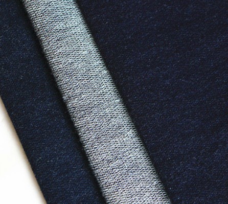 Quality cotton(tc) denim brushed knitted fabric wholesale