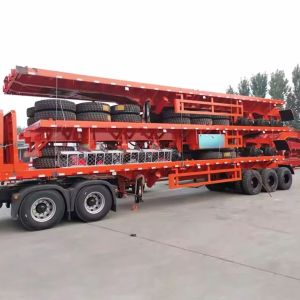 3 4 Axle 40ft 50 Ton Flatbed Container Semi Trailer Transport Semi Trailer For
