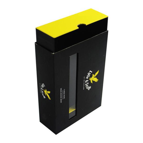 PVC PET Underwear Window Box Packaging Printing Matt Black Cardboard Drawer