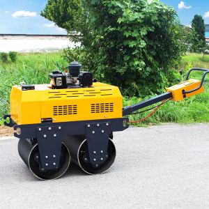 Cheap High Quality Road Compactor Double Drum Mini Walk Behind Vibratory Road Roller With Parts for sale