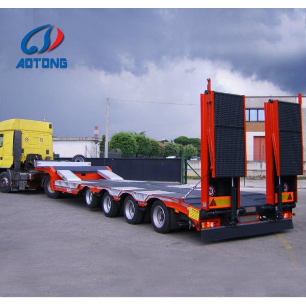 Heavy Duty Aorong 4 axle 80-120Ton Lowbed Trailer with 40 Ton Two Speed Landing