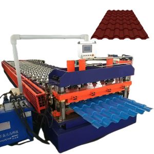 China 0.3mm-0.8mm Thickness Ruukki Glazed Tile Making Roof Panel Roll Forming Machine on sale