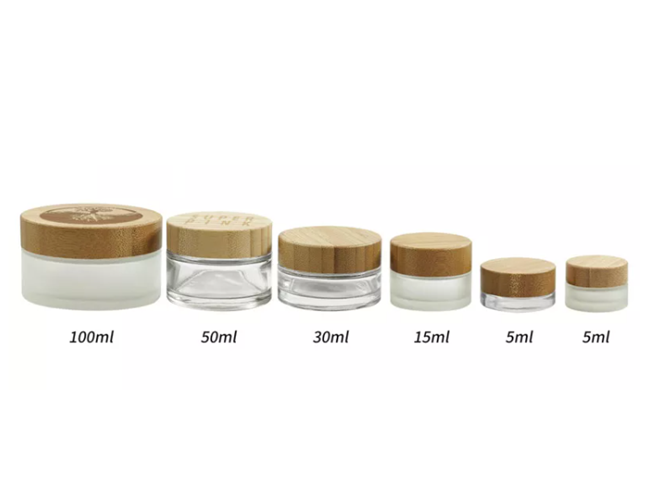 JIAZI Bamboo Cap Cosmetic Pump Bottles Jars Set 20ml -120ml Multi Color