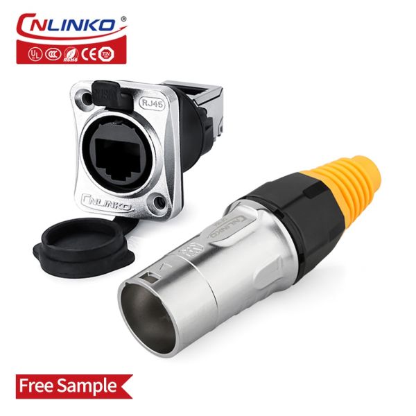 CNLINKO Waterproof Dual RJ45 Connector, UTP CAT5E RJ45 Connector for Led