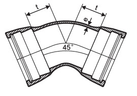 DN40 To DN2600 Double Socket 45 Angle Elbow Ductile Iron Fittings With T Type