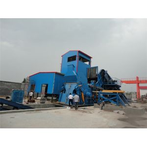 Large Steel Industrial Scrap Metal Shredder With Conveyer Belt Plc Control