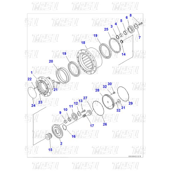 TZ110D1004-00 High Precision PC70-8 Excavator Travel 1 Stage Sun Gear For Benefit Depends On Size