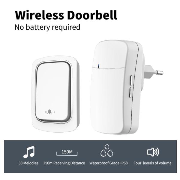 Quality Doorbell Remote Control Wall Outlet Self Powered Waterproof 150M Remote Control Light Lamp Socket wholesale
