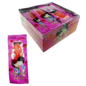 Lips Shaped Lollipops Popping Confectionary Colorful 18 Months Shelf Life