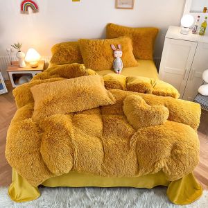 China Age Group Adult Child Ginger Color Plain Dyed Duvet Cover Set for Winter Bed Linen on sale