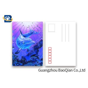 Durable Dolphin 3D Lenticular Postcards CMYK UV Offset Printing Cartoon Design