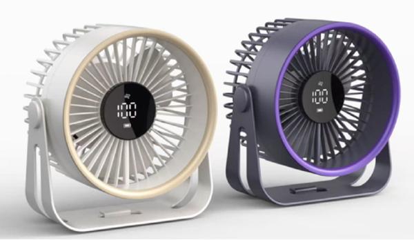Rechargeable Desktop Fan 2400mAh Battery 5 Speed Levels USB Charging ABS+PP