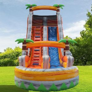 Max Capacity ＜100kg Commercial Palm Tree Inflatable Water Slide for Kids Outdoor