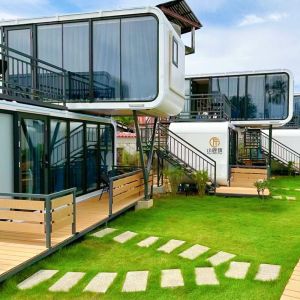 Cheap Modern Luxury Mobile Home Steel Container Villa for Leisure or Office Use Dedicated Apple Cabin Design for sale