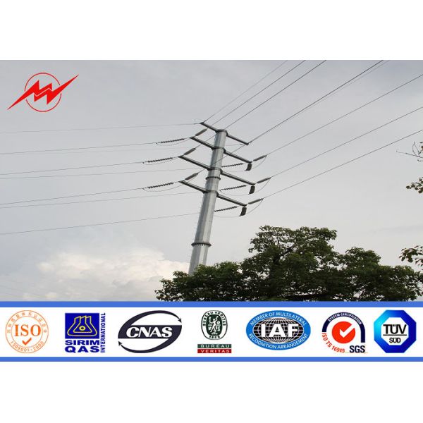Round Steel Power Pole Multi - Pyramidal Distribution Line Electric Utility
