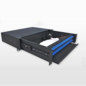 China Cold Roll Steel 19 Fiber Optic Patch Panel For Fiber Distribution / Terminal Connection on sale