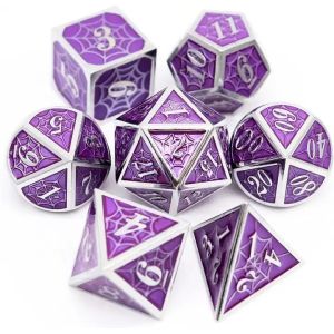 Spider -Man Solid Metal Polyhedral Dice Set DND RPG Luxury Style