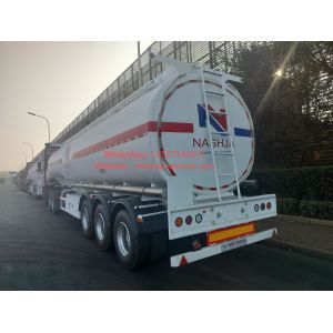 3Axles White Oil Tank Semi Trailer With 45CBM Loading Capacity