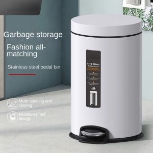 Step on Airtight Press Type Plastic Waste Bin 11 Gallon 5 Liter Rectangle