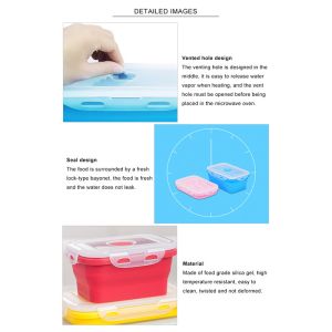 OEM Microwave Safe 1200ML Collapsible Foldable Lunch Box