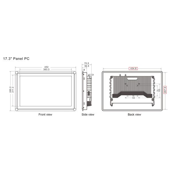 17.3" 34W Embedded Capacitive Touch Screen J1900 7H PCAP