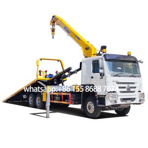 Cheap SINOTRUK 6X4 Flat Bed Truck Mounted 10 Tons XCMG Crane with Eaton Fuller 10-Speed Manual and CT660 Model for sale