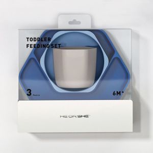 HEORSHE Non Slip Texture Hexagon Shaped Baby Plate And Bowl