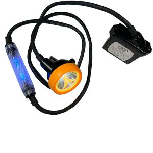 Corded 20000Lux LED Mining Lamp with Rechargeable Battery and Blue Rear Light
