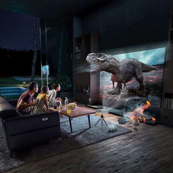 WVGA 854*480 Mini Portable DLP Rechargeable LED Projector 4GB 32GB