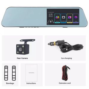 Vehicle Dual Lens Blackbox DVR Full HD 1080P Car Camera Rearview Mirror
