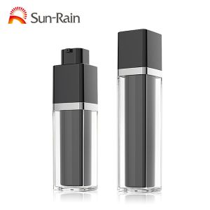 Cheap 30ml 50ml rotate cosmetic empty black airless lotion pump bottles for sale