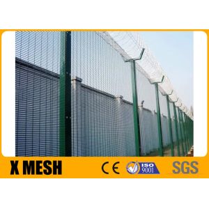 2.0m Height Post Size 80mm Anti Climb Mesh Fence Black Color Powder Coated For