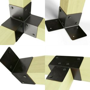 Strong and Durable 3-Way Triangle Bracket for Pergola Black Customized Thickness