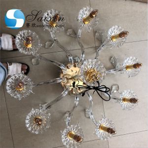 Floor Metal And Crystal Candelabra 9 Arm 6 Arm 3M Led Crystal Chandeliers