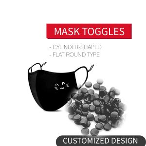 China White & Black 9mm Silicone Stopper For Mask Toggles on sale