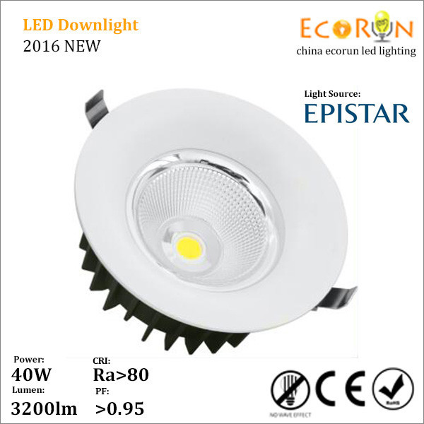Quality warm white 3000k 4000k 8inch 40watt led downlight cob dimmable with die-cast aluminum wholesale