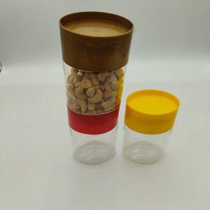 China Different Shape PET Easy Open Jar Stackable Screw Lid Airtight For Nuts on sale