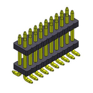Pin Header Connector 1.27mm Serise Dual Row Stack Straight SMT Type With Pegs 2