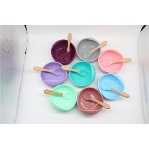 Multi Colors Durable Silicone Bowl Set Soft Flexible For Baby Feeding
