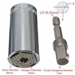 1/4-3/4 7-19mm Universal Socket Wrench Head Hex Shank Quick Tools Set Magnetic Socket Wrench With Power Drill D4106