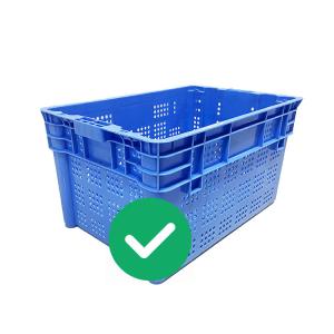 China Virgin PP HDPE Seafood Stackable Storage Crates 70Kg Load Nestable Plastic Crates on sale