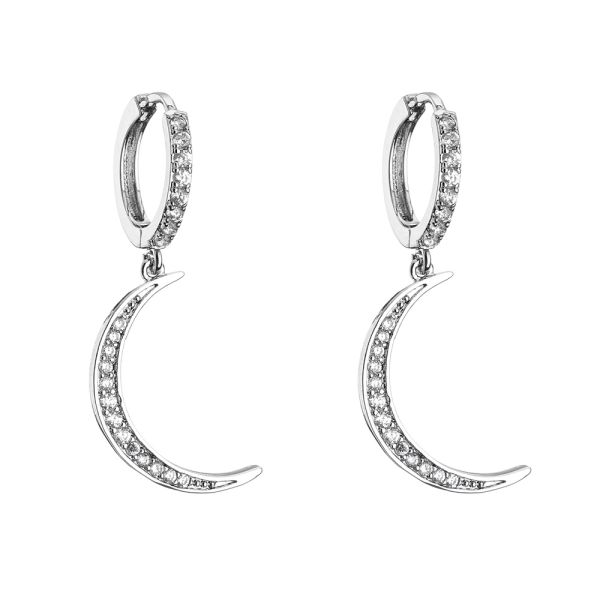 Custom Zircon Crystal Sterling Silver Diamond Earrings Hoop