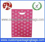 Pink Dot Printed Die Cut Handle Plastic Bags Waterproof For Supermarket