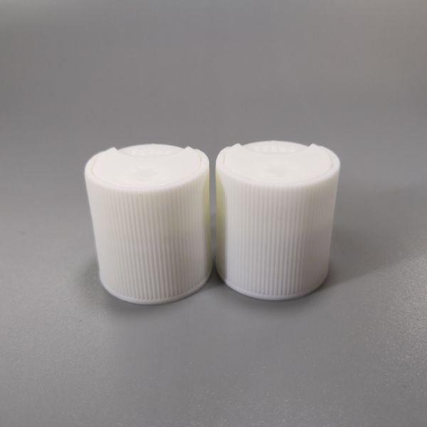 Ribbed Closure 20mm White Disc Top Cap For Liquid Soap Bottle
