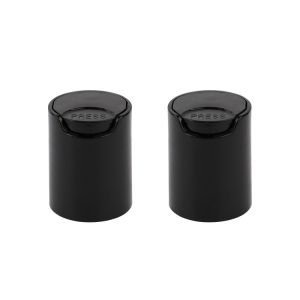 Black 24/415 Disc Top Caps Press Type PP Cosmetic Bottle Caps For Lotion